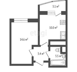 1-к квартира, вторичка, 32м2, 5/17 этаж