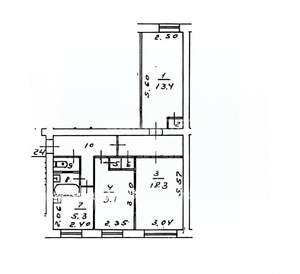 3-к квартира, вторичка, 56м2, 1/5 этаж