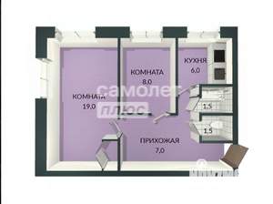 2-к квартира, вторичка, 42м2, 1/5 этаж